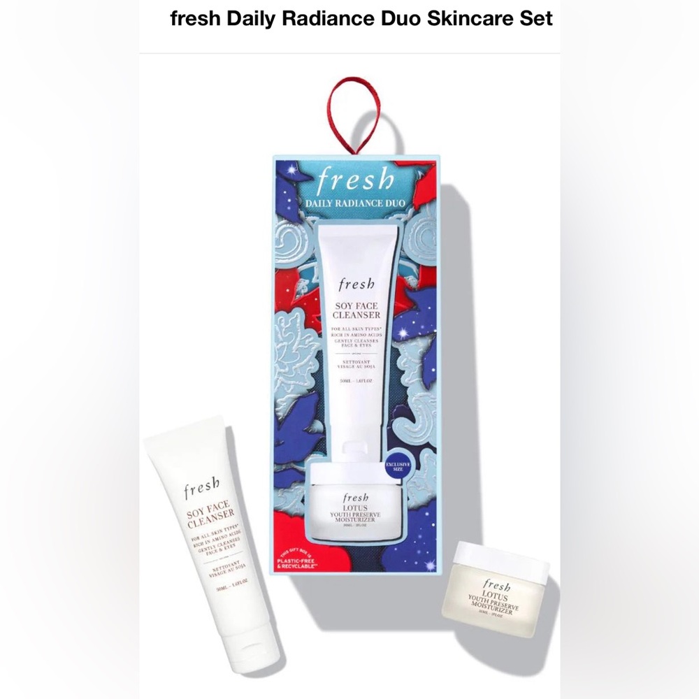 NWT - Fresh Soy Face Cleanser and Lotus Youth Preserve Moisturizer Set